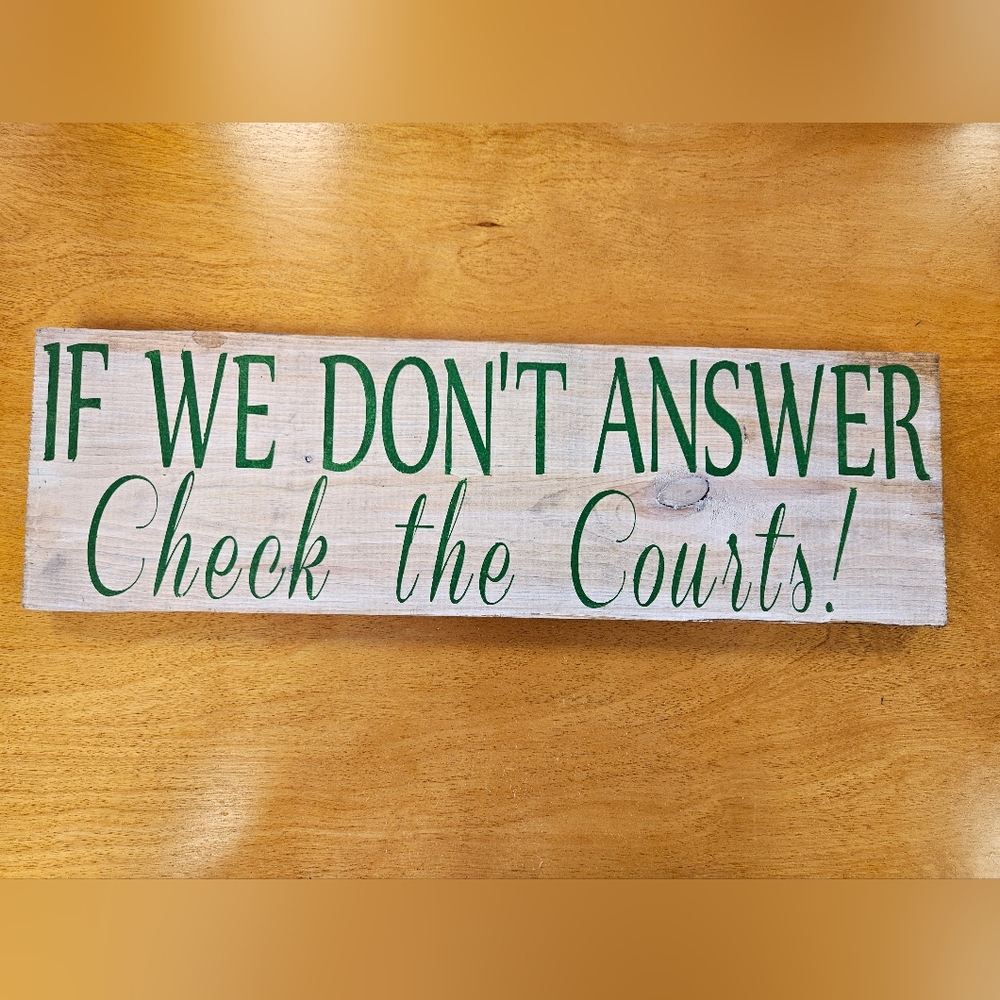Handmade Tennis sign